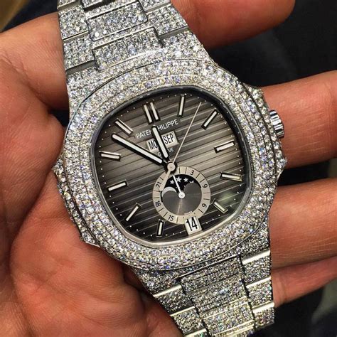 patek philippe dual date iced out|patek philippe nautilus anleitung.